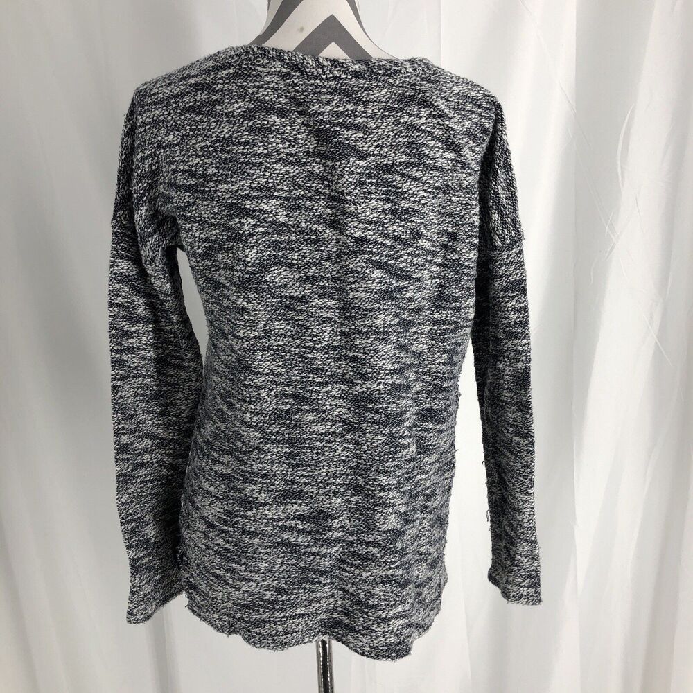Paige Women's Martine Marled Slub V-Neck Pullover Sweater Gray Small - Picture 3 of 5